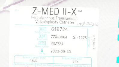 Braun 618724 Z-Med II-X Valvuloplasty Cath. 15.0mm x 3.0cm x 100cm (x)